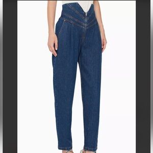The Attico Dark Blue High Rise Jeans